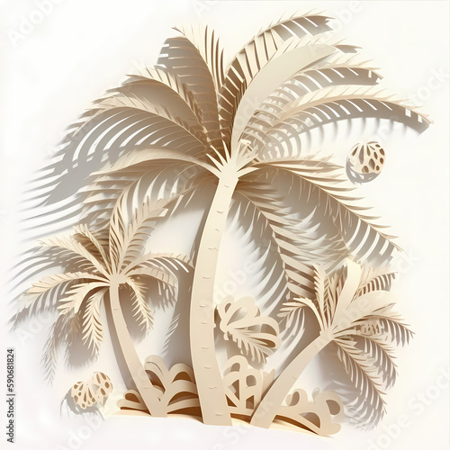Palm Tree Summer Beach Banner. Generative AI