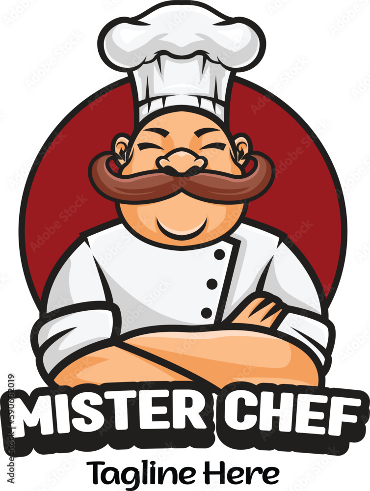 Vector illustration of chef mascot logo with premium quality stock Vector illustration of chef mascot logo with premium quality stock