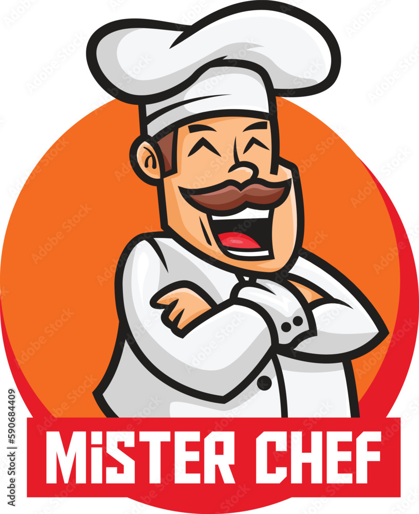 Vector illustration of chef mascot logo with premium quality stock Vector illustration of chef mascot logo with premium quality stock