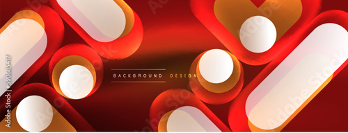 Neon circle abstract background. Template for wallpaper, banner, presentation, background