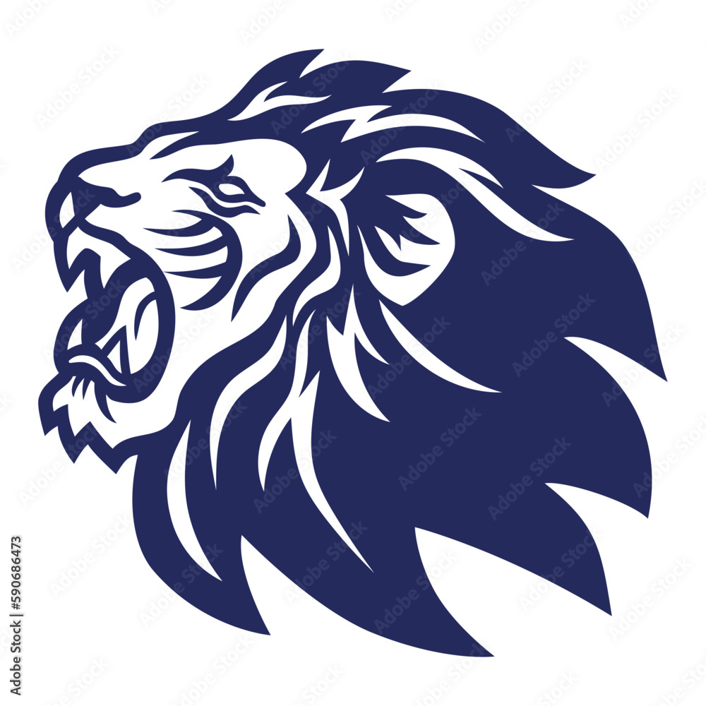 Lion Roar Logo Icon Sports Mascot Template Vector