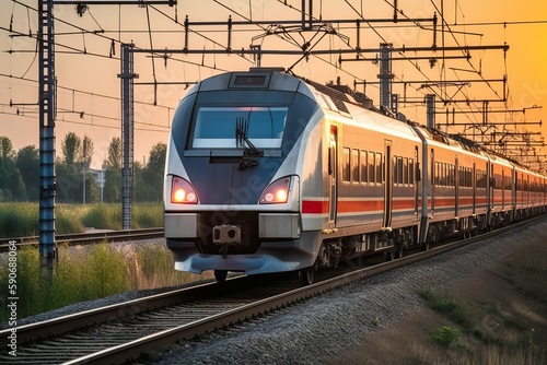 Train, Modern high speed transportation (Ai generated)