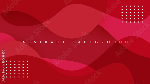 Abstract red background with wavy style and simple graphic assets