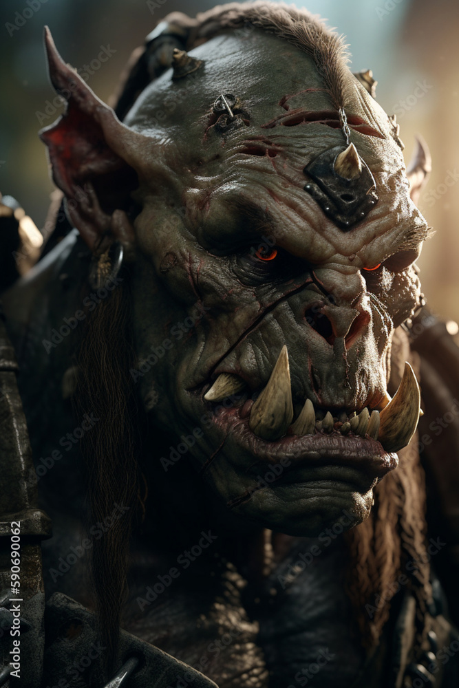 Close-up portrait of a scary monster Generative ai Close-up portrait of a scary monster Generative ai