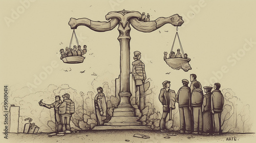 justice. concept. Thought-provoking illustrations photo