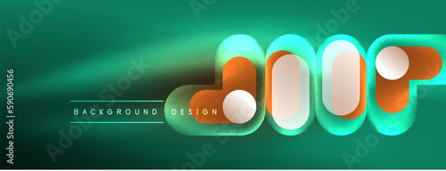 Neon circle abstract background. Template for wallpaper, banner, presentation, background