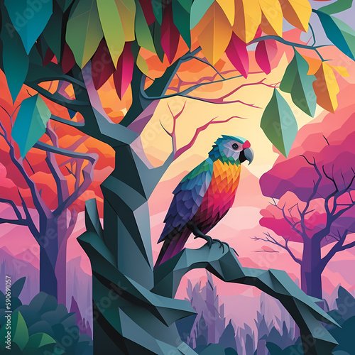 Parrot Painting. Generative AI © Darwis
