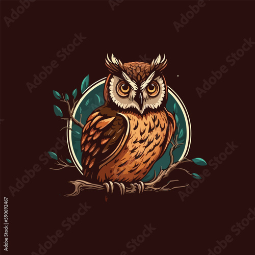 owl vector logo, eps.  10 editables