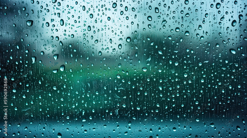 Rain water drops on glass texture background generated by AI Rain water drops on glass texture background generated by AI