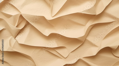 Closeup texture of smooth vellum sheet with wrinkles background generated by AI