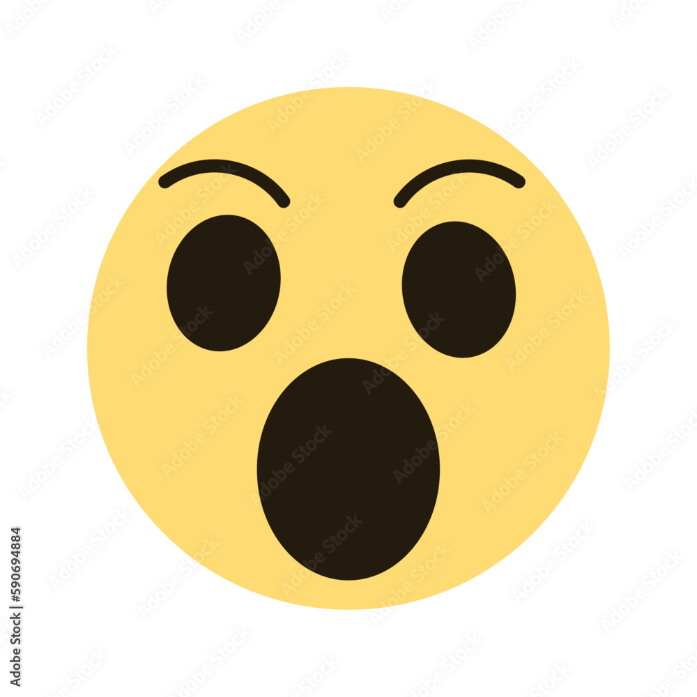 Fototapeta premium cute wow vector emoji isolated on white background vector illustration