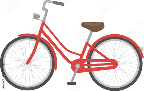 シンプルな赤い自転車_ベクターイラスト