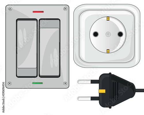 Electric instruments socket plug electric plug and breaker