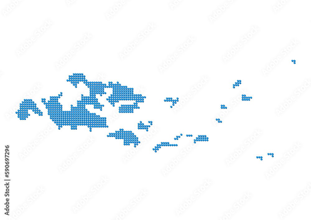 Naklejka premium An abstract representation of Åland Islands, vector Åland Islands map made using a mosaic of blue dots with shadows. Illlustration suitable for digital editing and large size prints. 