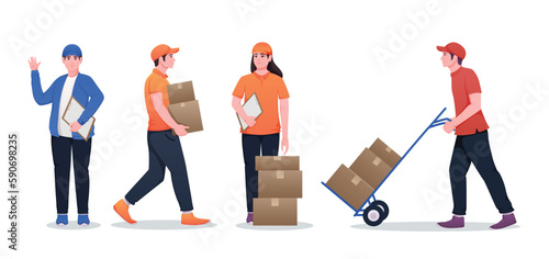 delivery courier people service vector illustration	
