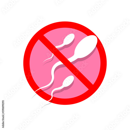 Contraception sign. sperm cell. vector