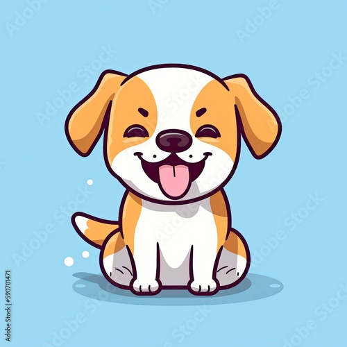 Cute dog sticking her tongue out cartoon icon illustration  generat ai