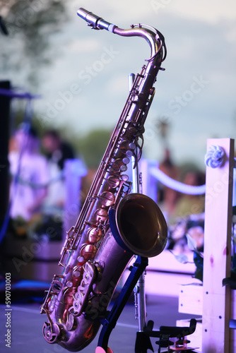 Canvas Print saxophone on stage music jazz concert