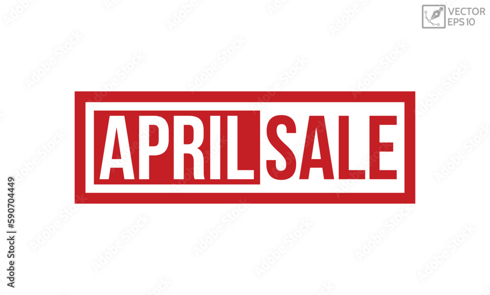 April sale rubber stamp vector illustration on white background. April sale rubber stamp