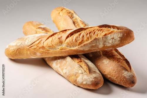 Baguette On White Background. Generative AI