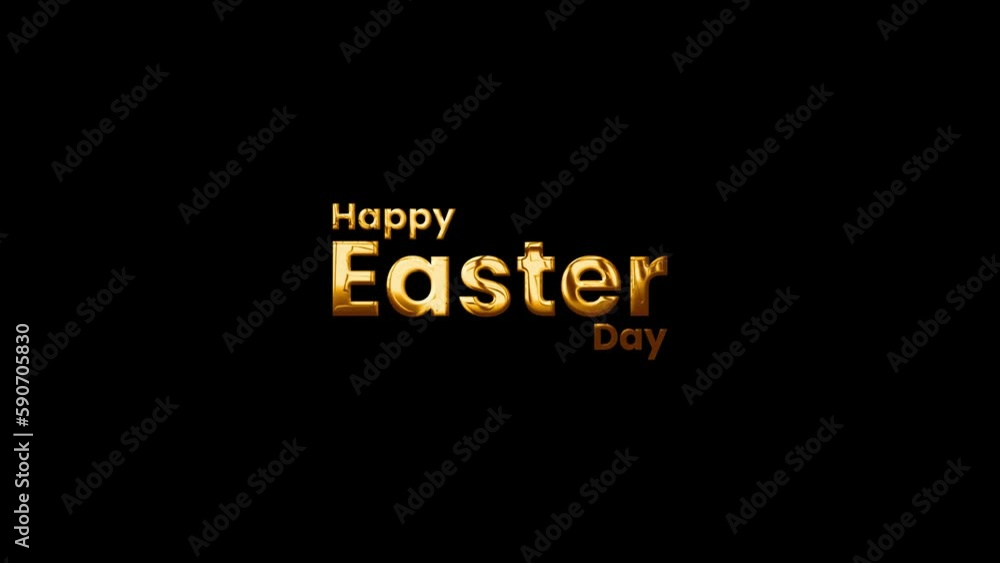 Happy Easter Day animated text Greeting. Easter text golden color. 4K Video motion graphic animation. Happy Easter Day animated text Greeting. Easter text golden color. 4K Video motion graphic animation.