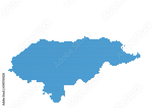 An abstract representation of Honduras, vector Honduras map made using a mosaic of blue dots with shadows. Illlustration suitable for digital editing and large size prints. 