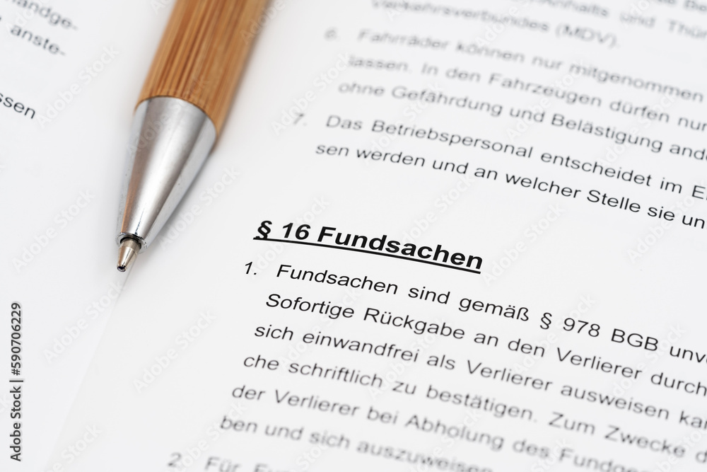 Fundsachen Paragraph Beförderungsbedingungen Fundsachen Paragraph Beförderungsbedingungen