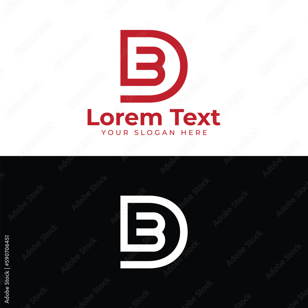 Modern initial letter BD or DB, DB overlapping abstract design, monogram logo Modern initial letter BD or DB, DB overlapping abstract design, monogram logo
