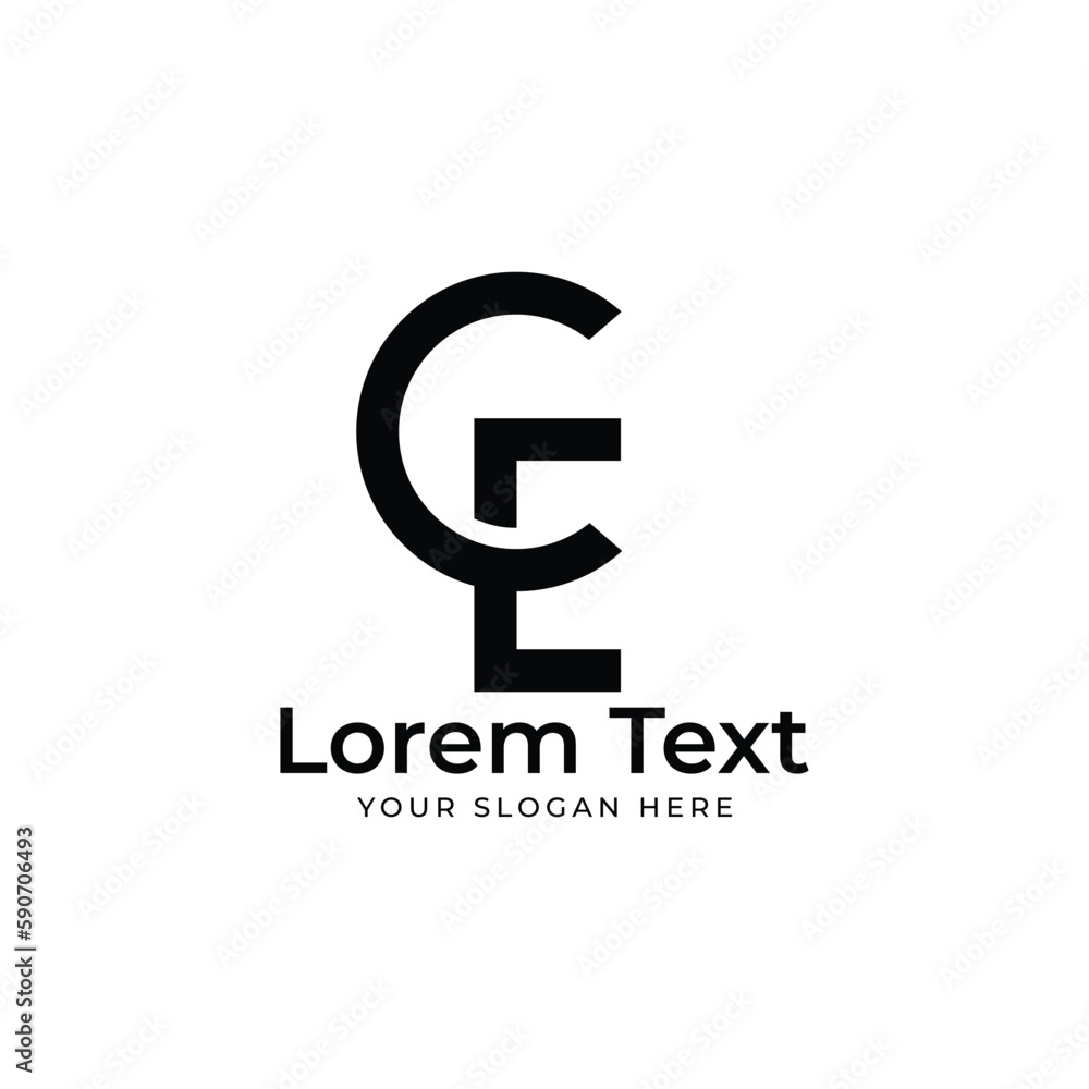 CE letter mark link abstract vector logo design CE letter mark link abstract vector logo design