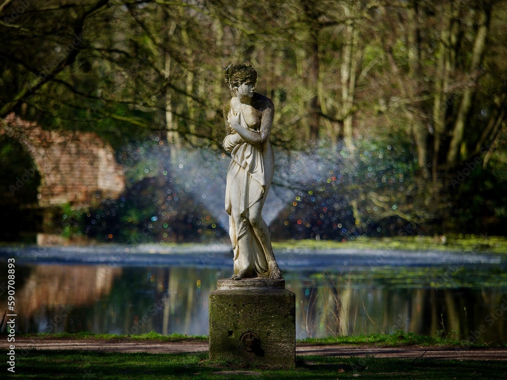 Old Statue of Venus by a Lake