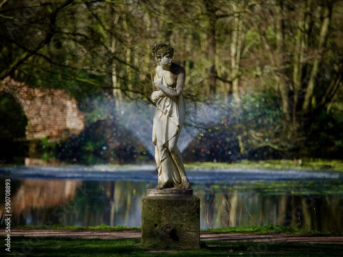 Old Statue of Venus by a Lake