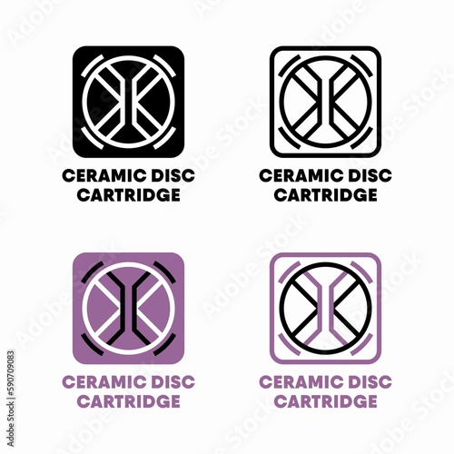 Ceramic disc cartridge vector information sign