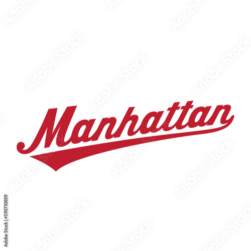 Manhattan lettering design. Manhattan, NYC, typography design. Vector and illustration.