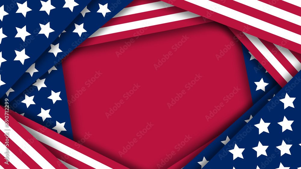 red background covered with national flag of usa red background covered with national flag of usa
