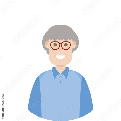 The Elderly Seventies Grandfather Character Face Old Man Smile