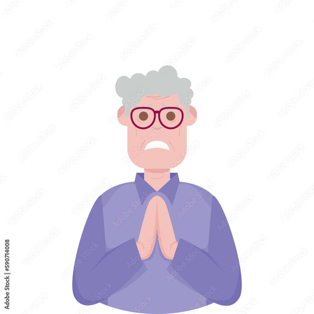 The Elderly Grandfather Lonely Alone Sad Worry Old Man The Elderly Grandfather Lonely Alone Sad Worry Old Man