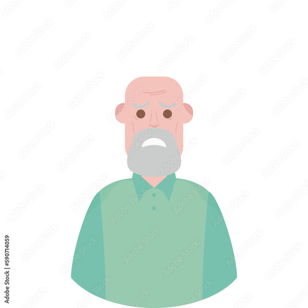 The Elderly Grandfather Lonely Alone Sad Worry Old Man