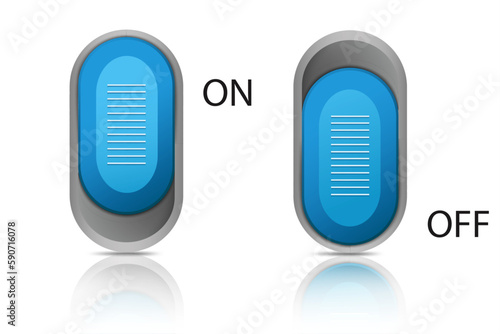 on and off toggle switch buttons. vector illustration.