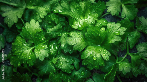 Cilantro, adorned with glis...