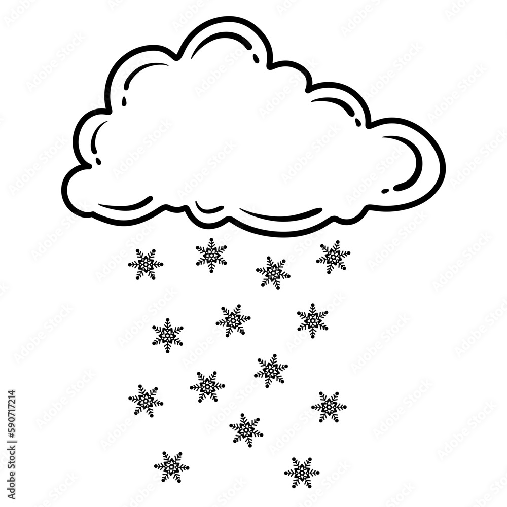 Black cloud outline. Black cloud outline.