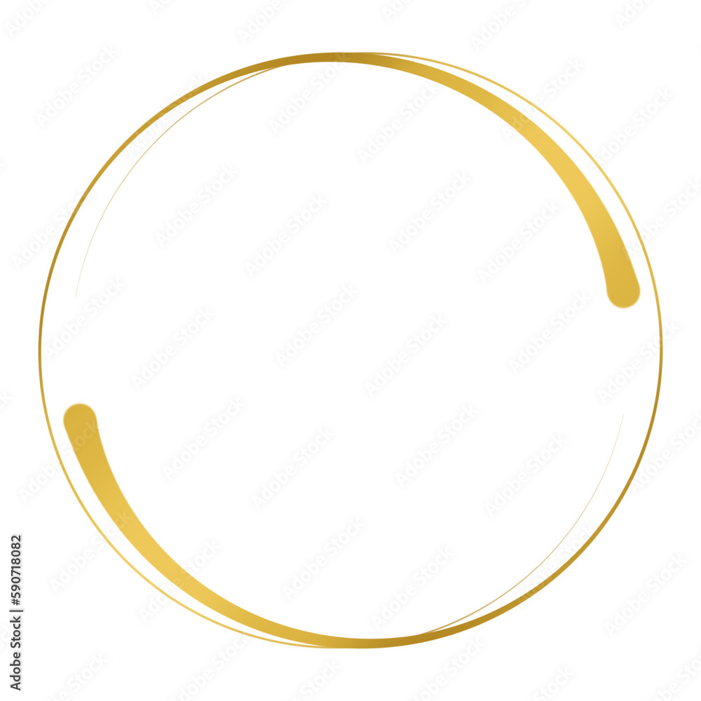 Gold circle frame.	
