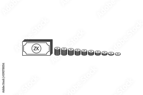 Zambia Currency Symbol, Zambian Kwacha Icon, ZMW Sign. Vector Illustration photo