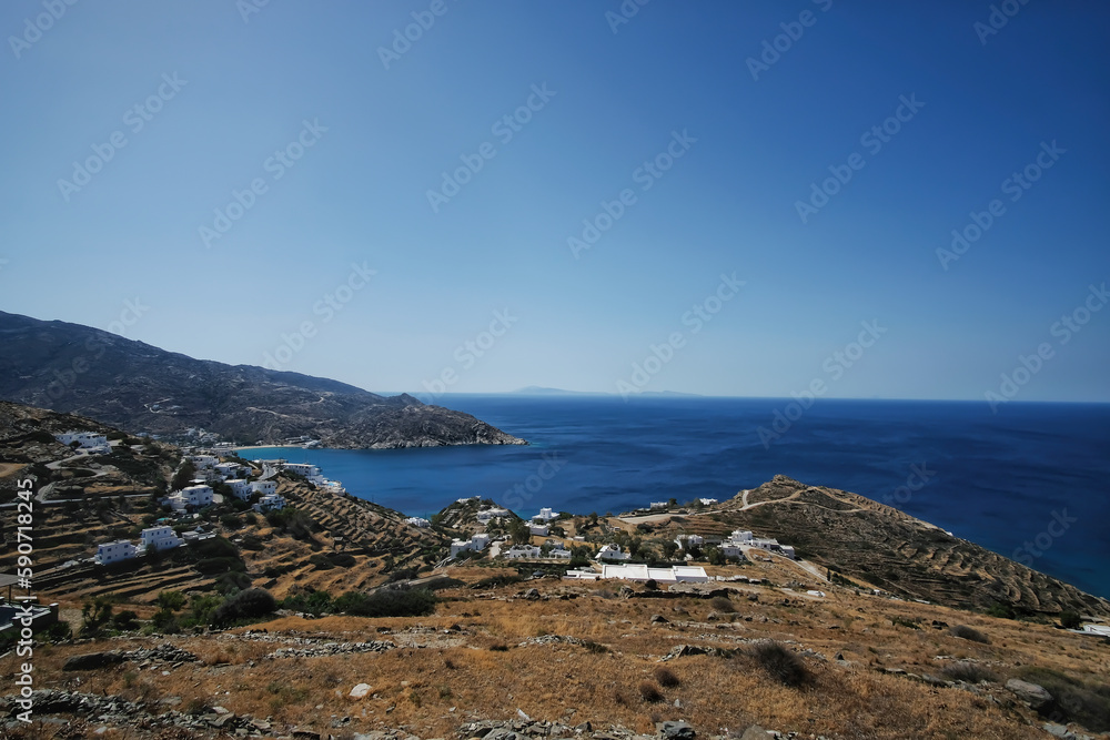 Panoramic view of the picturesque port of Ios Panoramic view of the picturesque port of Ios