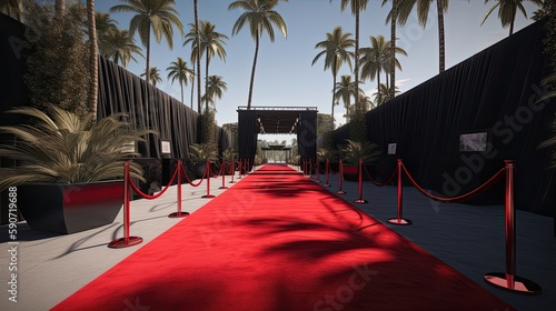Get ready for the ultimate Hollywood experience at our red carpet event, featuring a stunning design that will transport you to the world of glamour and luxury. Generated by AI. © Кирилл Макаров