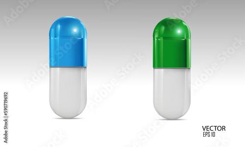 vector illustration capsule pills design template, on white background.