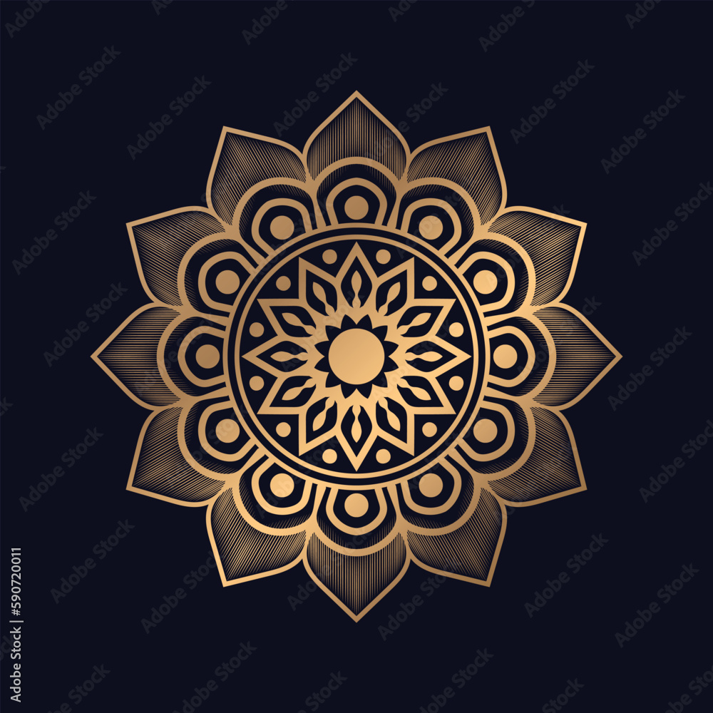 Abstract mandala background design vector logo icon illustration for print
