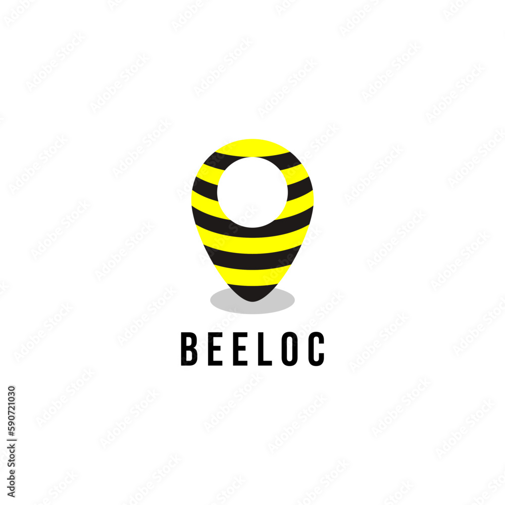 bee like pin map sign logo