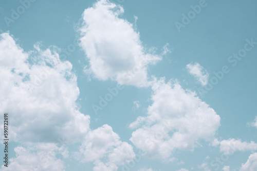 blue sky with clouds in summer