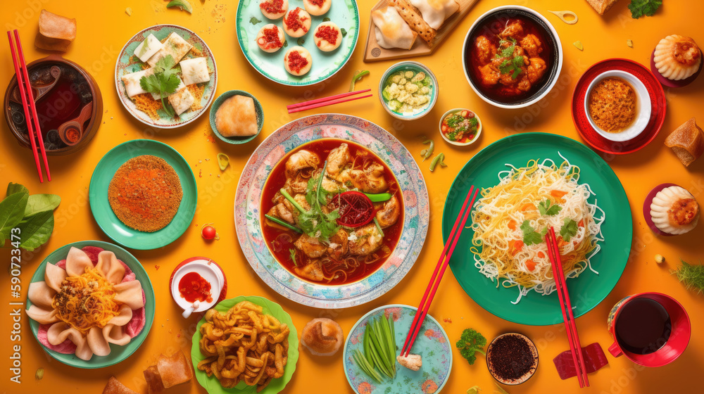 chinese asian food on the table chinese asian food on the table