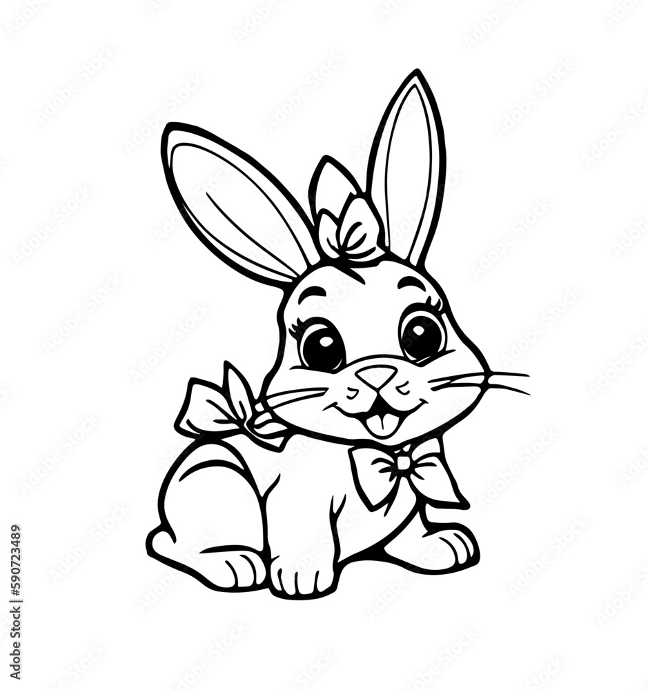 Coloring page of cute bunny Coloring page of cute bunny